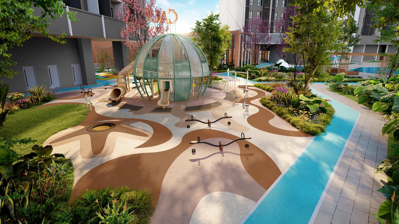 Ocean Playground facilities at Causewayz Square @ JBCC with children’s play equipment, landscaped areas and family-friendly spaces.
