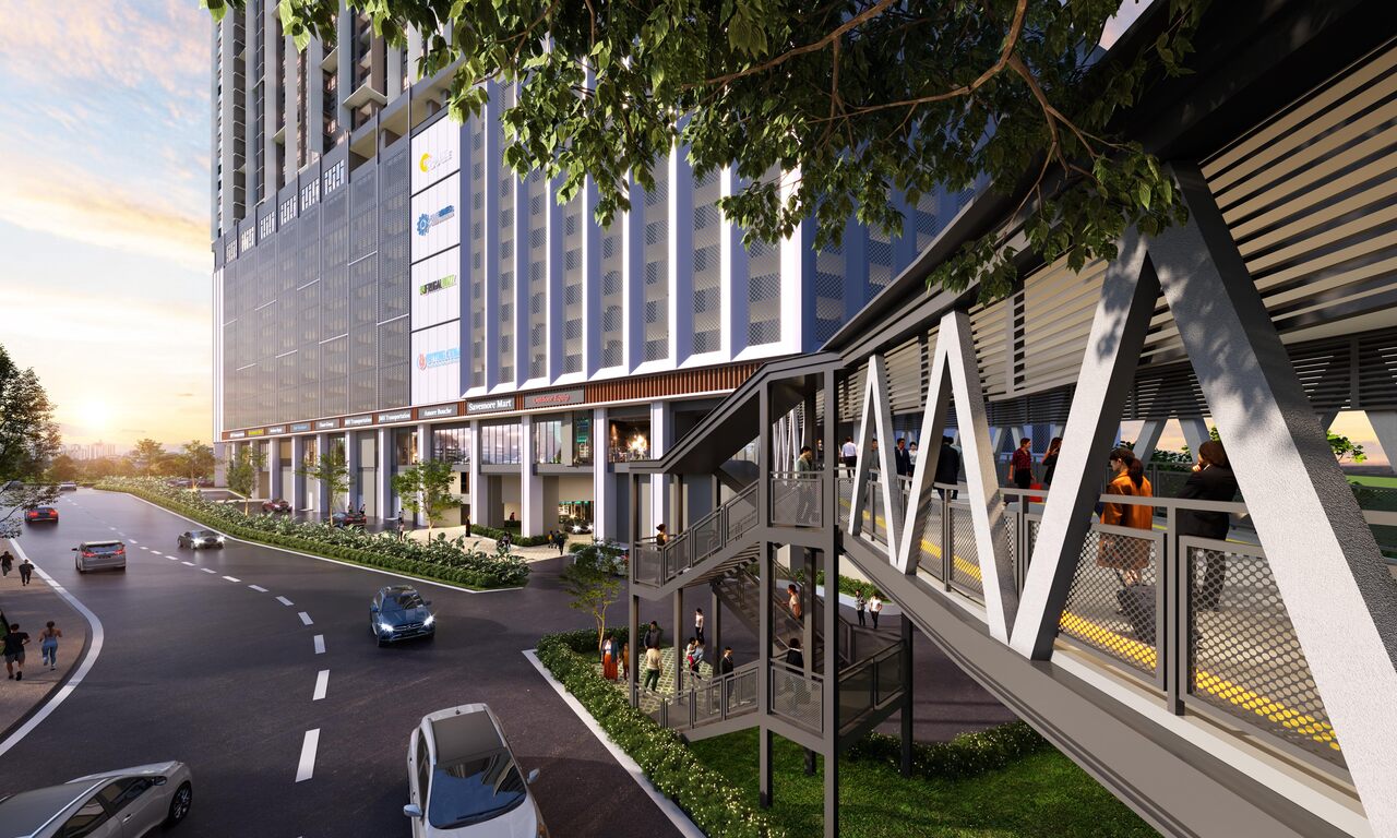 Proposed link bridge at Causewayz Square @ JBCC connecting the development environment with surrounding access points.