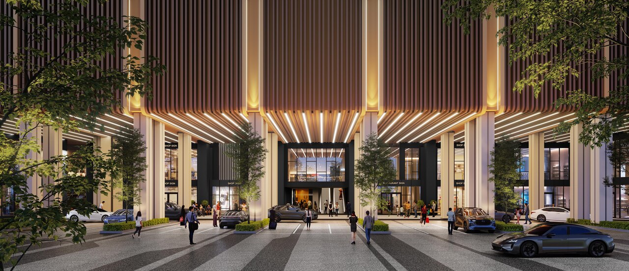 Retail podium shops at Causewayz Square @ JBCC, designed to support convenience and lifestyle components within the development.